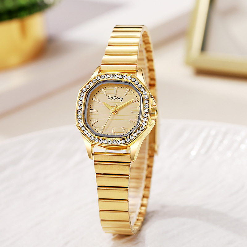 Hot New Product: Women's Watch with Diamond-Encrusted Bamboo Steel Band, Niche Wristwatch with a High-End Feel, Versatile Student Quartz Watch