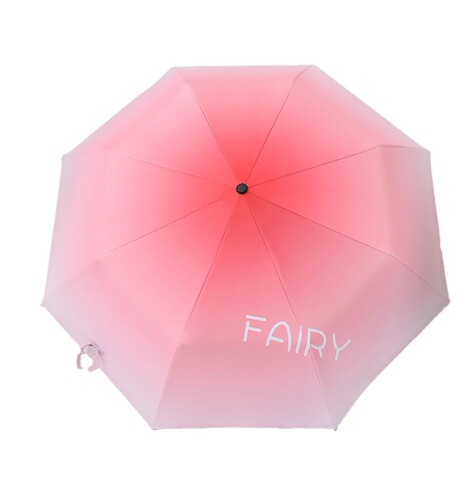 Gradient folding umbrella, anti-UV, sun protection, sunshade, small fresh vinyl, rain or shine umbrella advertising