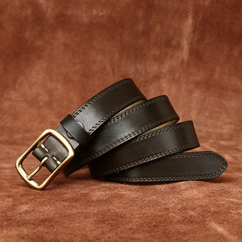 2.8cm Wide Vintage Lady Style Belt For Women, Top Grain Cowhide Retro Fashion Versatile Genuine Leather Belt - Thumbnail 7