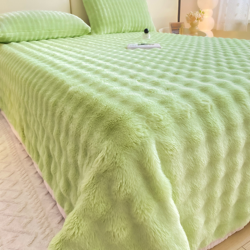 Añadir seda de conejo espesa sábanas de peluche de invierno de lana de coral dormitorio una sola manta de peluche nueva