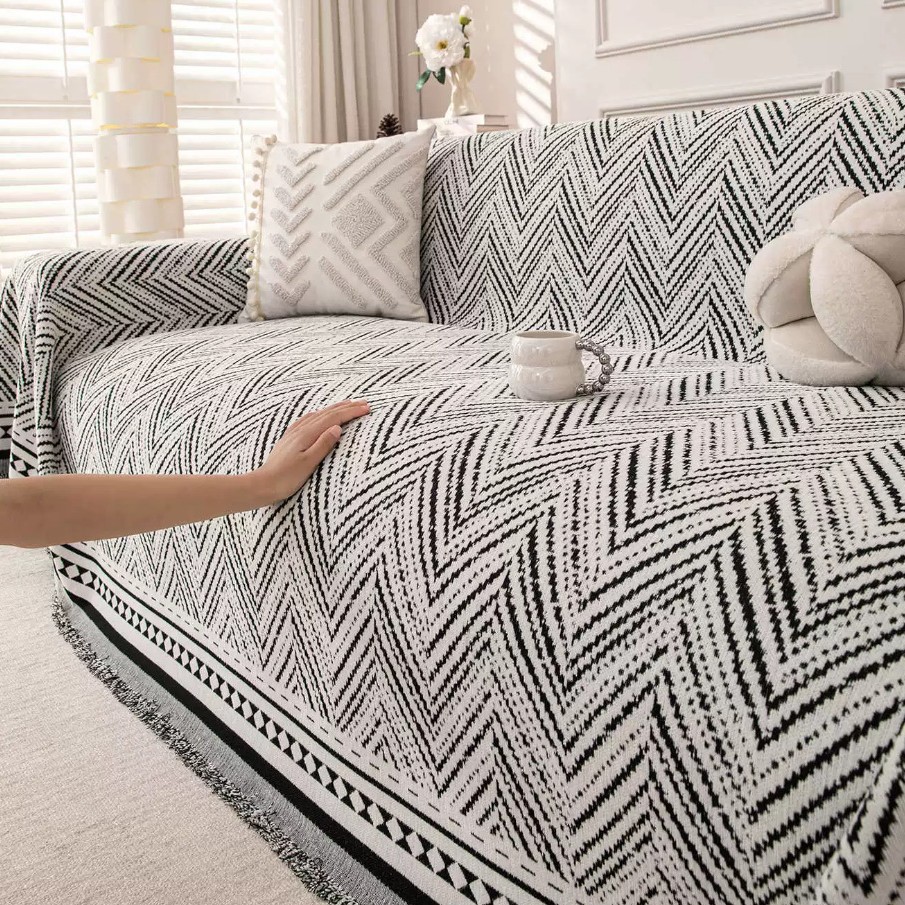 INS Sofa Chenille Wrap Anti-Slip Anti-Cat Scratch Universal Slipcover Full One-Piece Cover Towel High-End Feel_voghion.com