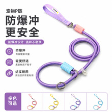 遛狗牵引脖子防爆冲训练P绳中小型犬泰迪柯基金毛拴狗绳链子