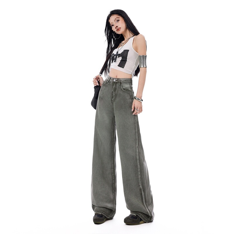 Tencel Lyocell Ykk Denim Wide-Leg Gray Drapey Thin Summer Loose Ice Silk Pants Casual Spring and Summer Versatile 26 Tencel Lyocell Ykk Denim Wide-Leg Gray Drapey Thin Summer Loose Ice Silk Pants Casual Spring and Summer Versatile 26