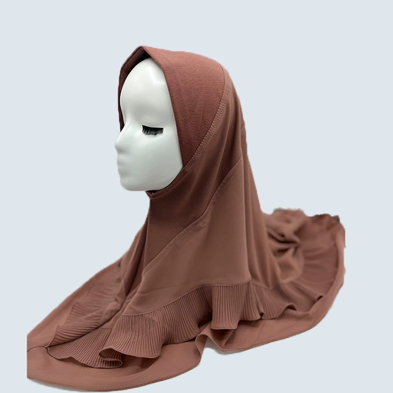Кросс-бордер двойной слой складчатый платок из chiffon однотонный женский головной убор удобная шляпа от солнца для головы hija scarf