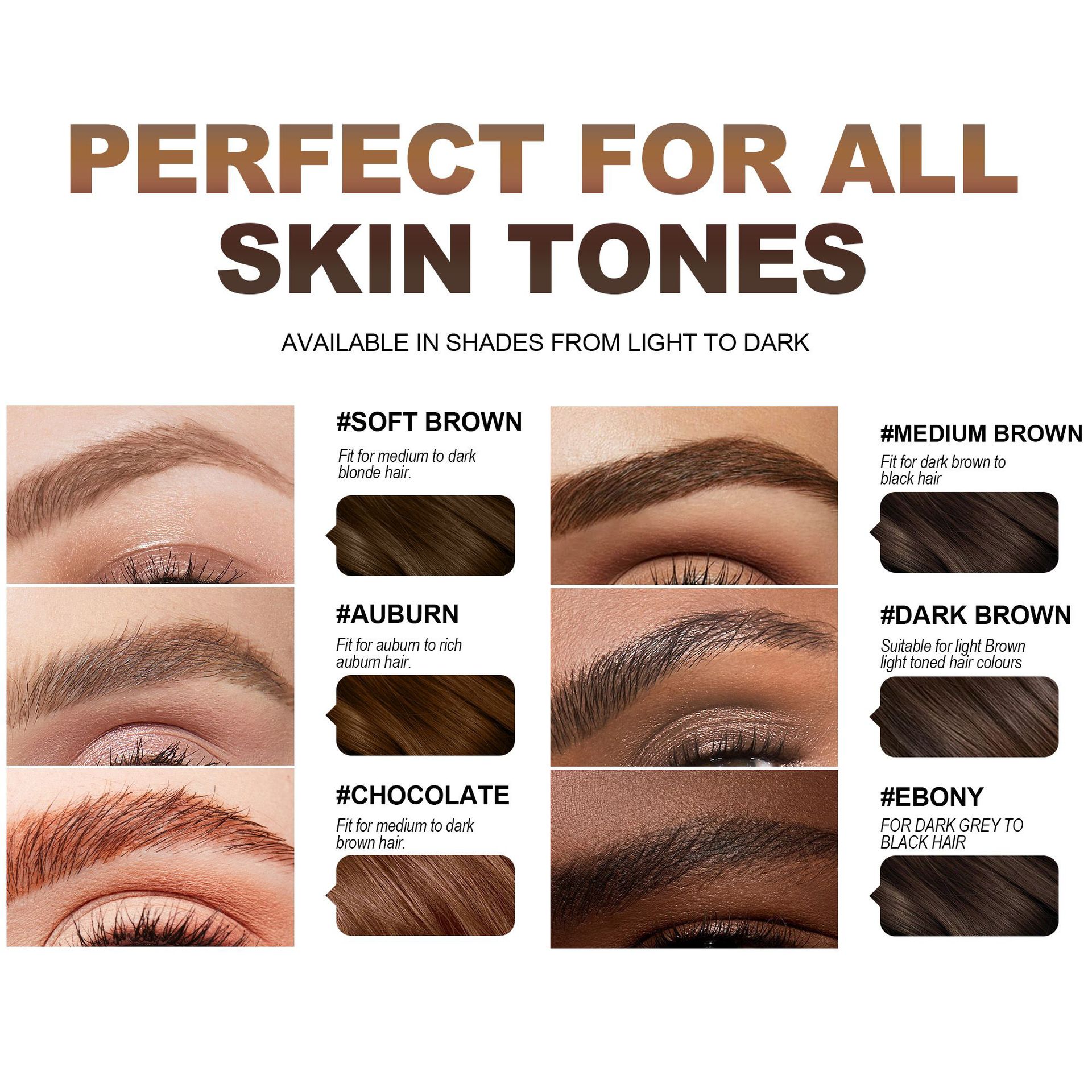 Pencil de cejas de doble cabeza transfronterizo, machete impermeable ultra fino tridimensional HANDAIYAN sin mareo con cepillo de cejas en espiral.