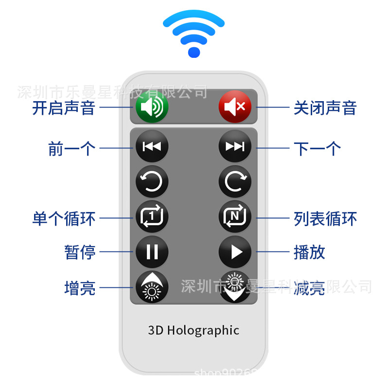 새로운 12CM 3D 홀로그램 팬 데스크탑 홀로그램 프로젝션 장식품 3 차원 동적 크리스마스 에어 서스펜션 눈부신 화면
