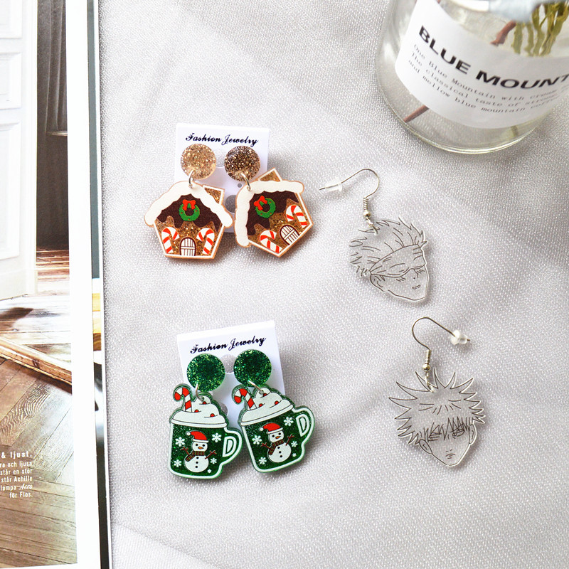 Drop Earrings Classification 1 Pair Christmas Cartoon Arylic Drop Earrings