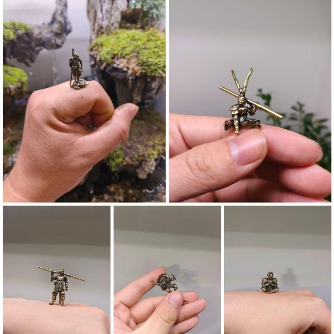 Copper-Plated Anime Model Trendy Toy Ornaments Game Black Myth Wukong Sun Wukong Hand-Made Statue Car Interior Decoration Ornaments