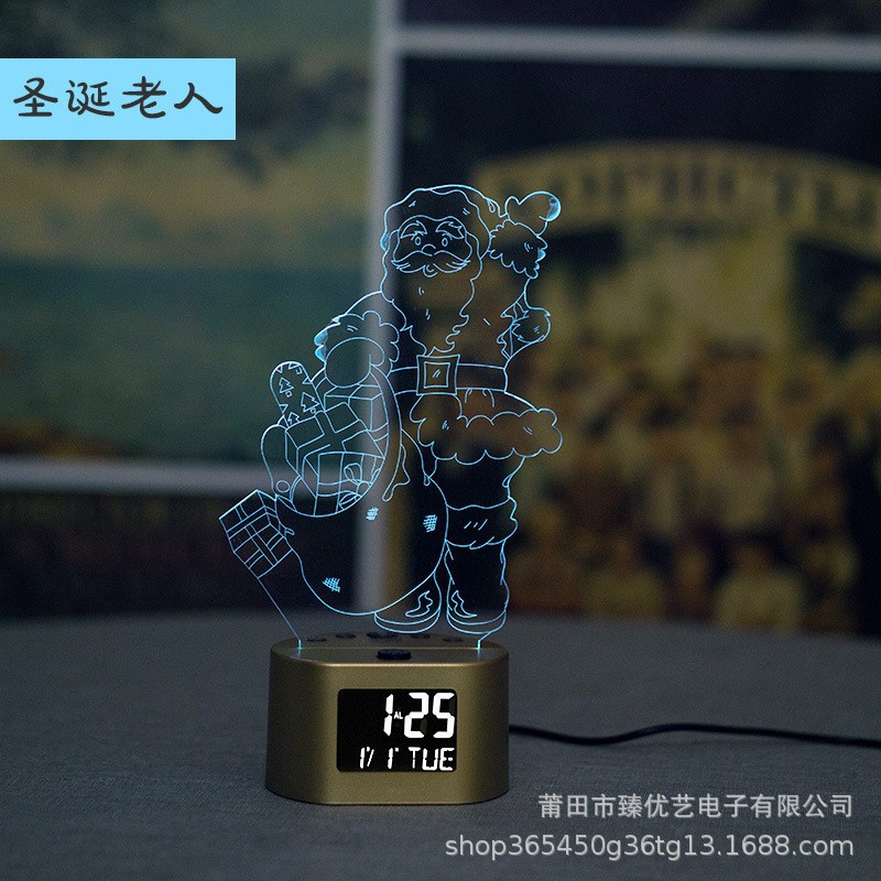 Reloj despertador infantil 3D creativo de venta caliente, luz nocturna multifunción, reloj electrónico de regalo, venta directa de fábrica