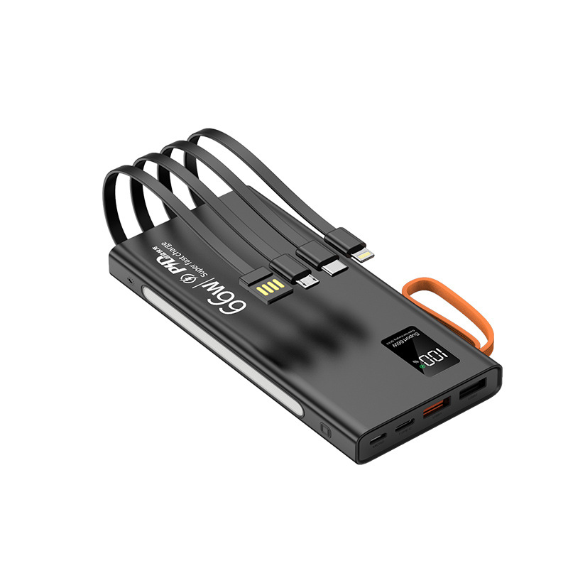 66W de carga súper rápida teléfono móvil universal auto-cableada banco de potencia de gran capacidad 30000 mA flash de Carga fuente de alimentación móvil