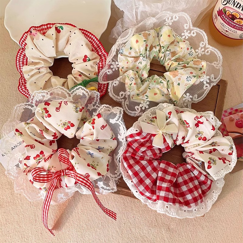 Elegante estilo de ballet anillo de cabello de intestino grande red rojo 2024 nuevo estilo de cabello de alta calidad correa de cabello de alta elasticidad y durabilidad