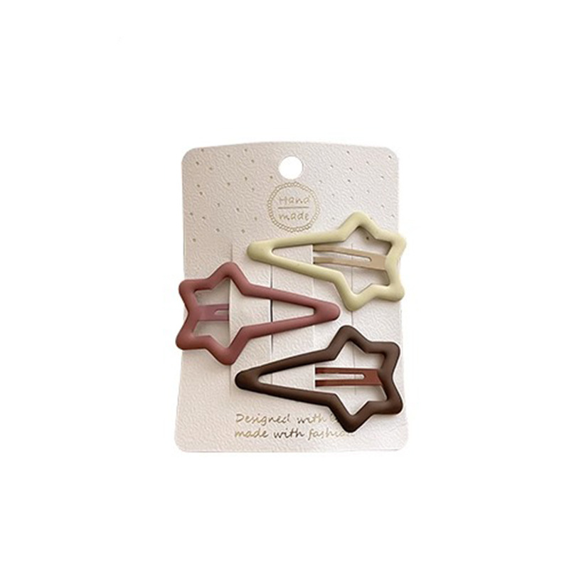 Clip de flequillo de color café con leche, pinza para el cabello estrella, prensa, accesorios para el cabello para mujer 2025, accesorios para el cabello, clips para cabello roto, clips laterales, clips bb
