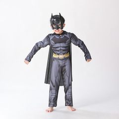 国境を越えたハロウィン子供用吸血鬼バットマン筋肉コスチュームコス黒マントバットコスチュームケープキャットウォーク
