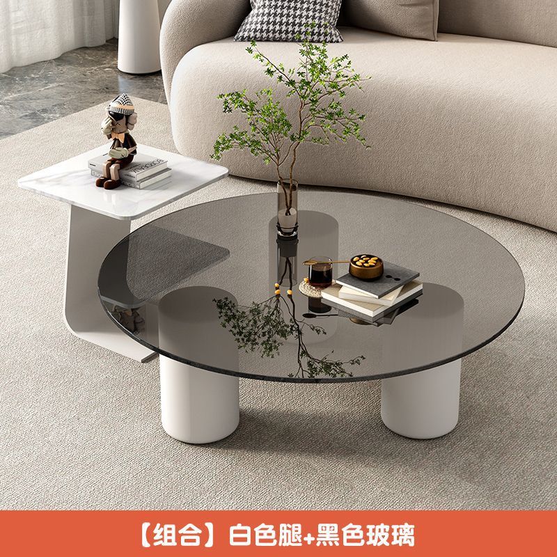 Tabla de té de vidrio templado tabla de roca pequeña sala de estar doméstica moderna simple red tabla de té goteo de agua