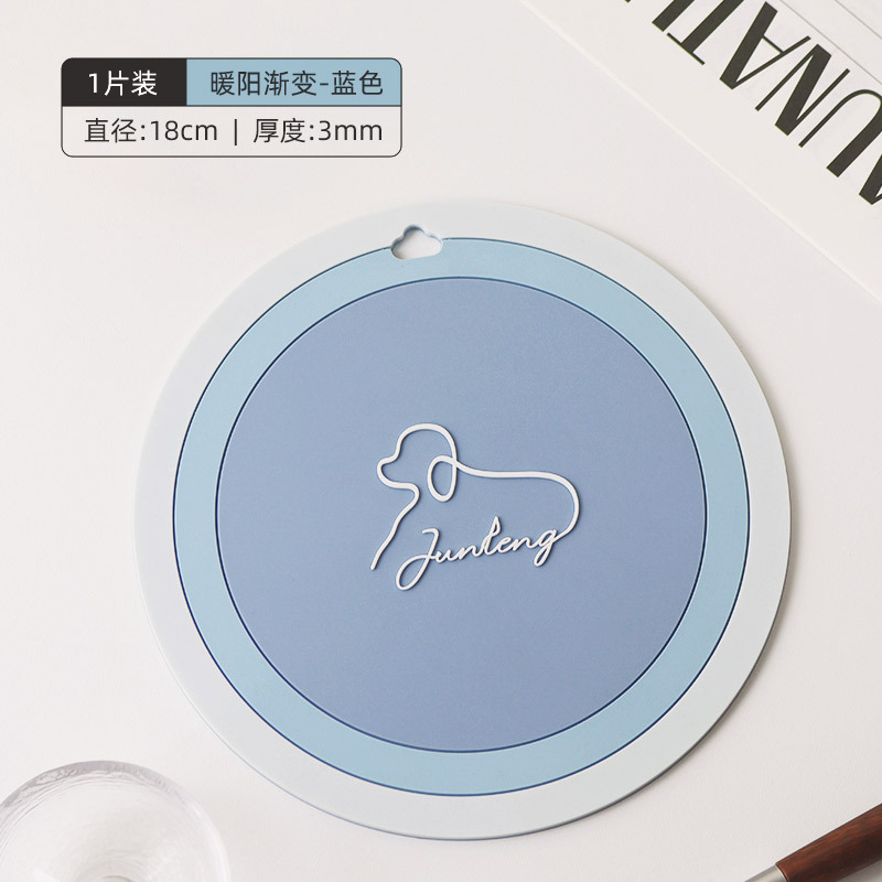 Almohadilla de aislamiento térmico anti-escaldado de pvc personalizado al por mayor posavasos redondos para uso diario en el hogar, mantel simple creativo y resistente a altas temperaturas