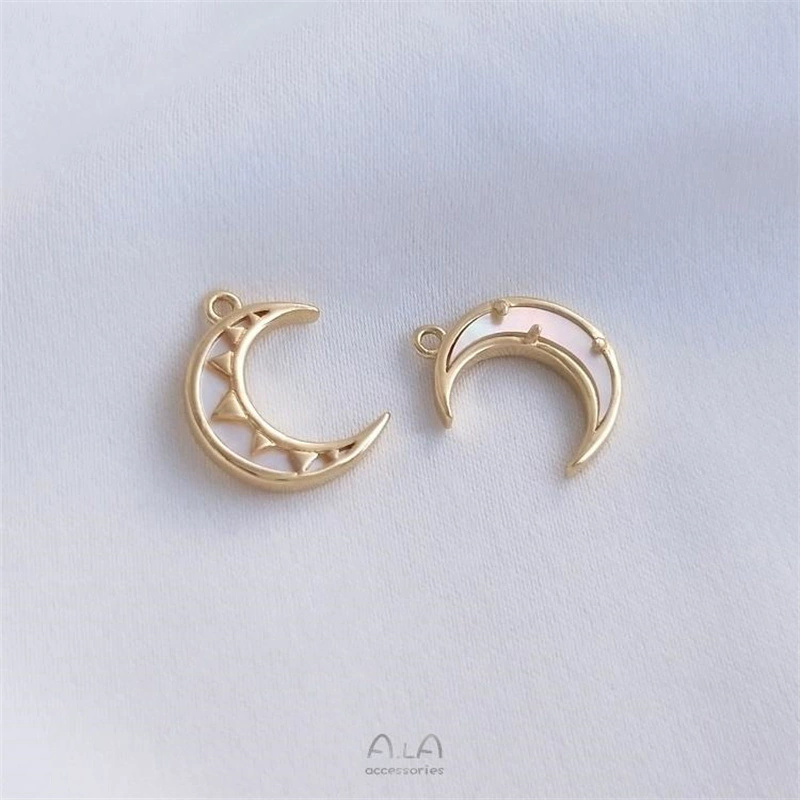 Клейкая натуральная мать- жемчужина, 14K золотая оболочка для сумки, Солнце Луна, Звезда Космос Планета Луна подвеска вручную браслет ожерелье подвеска
