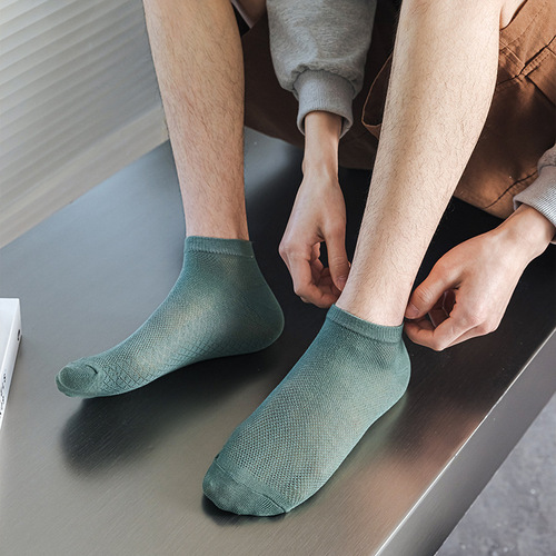 Men's Short Socks Mesh Breathable Spring and Summer Thin Style Low Mouth Boat Socks Summer Socks for Men
