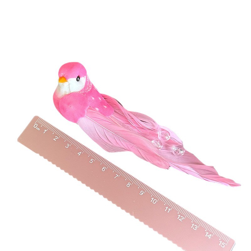Lanzamiento de nuevos productos, plumas de simulación, diamantes brillantes, pájaros/plumas reales/pájaros de espuma, adornos de diseño de pájaros falsos, accesorios de fotografía decorativos image 5