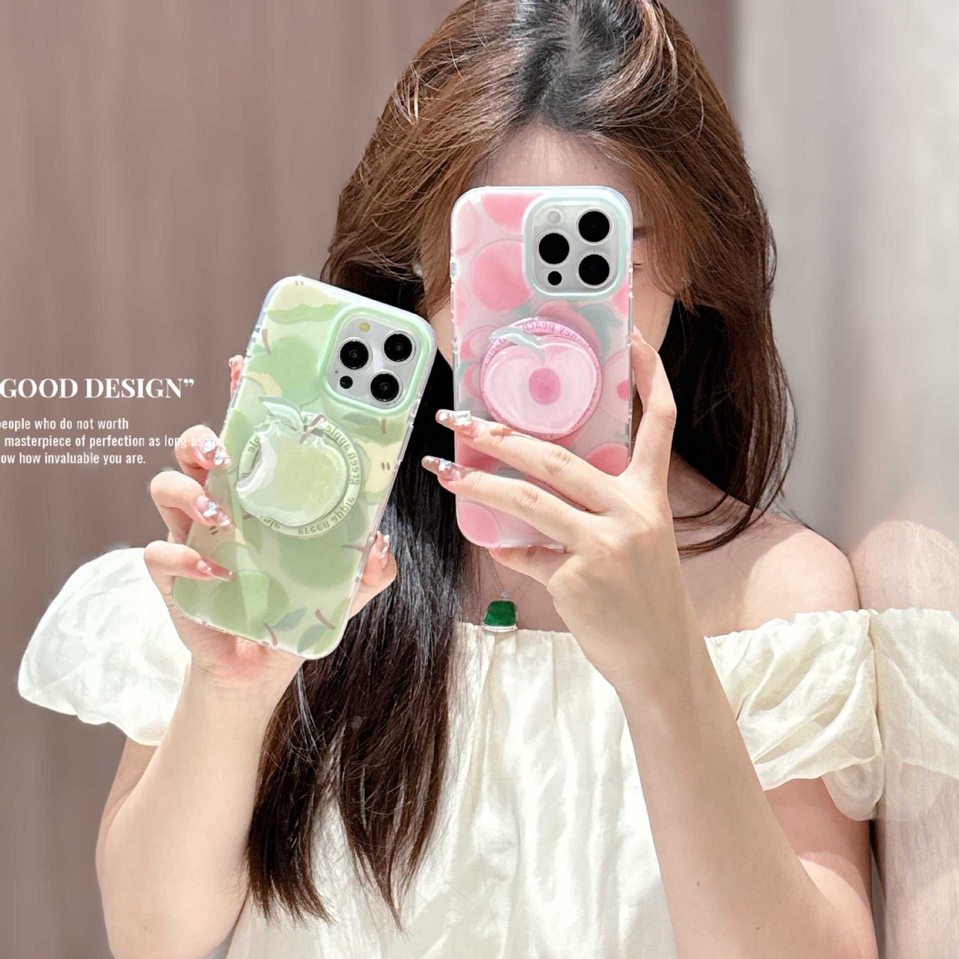 Verano fruta fresca apple 15ProMax funda para teléfono móvil 16Pro atracción magnética 14/13 nuevo 16PM hembra 15