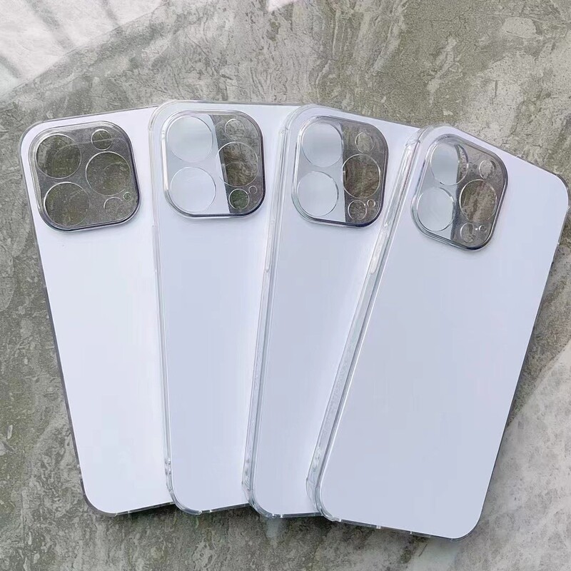 Suitable for iPhone series aluminum thermal transfer phone case Four Corners drop-proof TPU + PC blank 2D sublimation personality