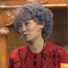 假发中老年银灰色短卷发假发女节目表演道具假发女化纤丝头套现货
