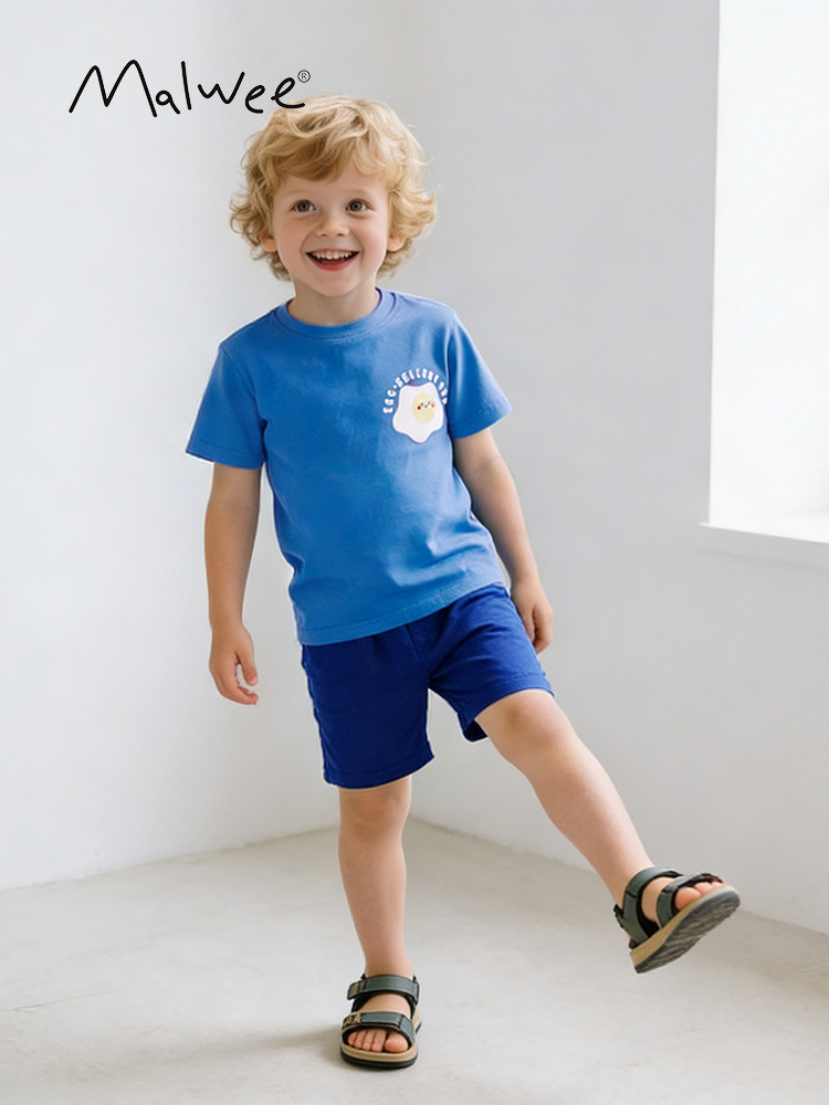 Trajes transfronterizos malwee para niños verano nuevo guapo niño ropa para el hogar de niños europeos y estadounidenses dos juegos