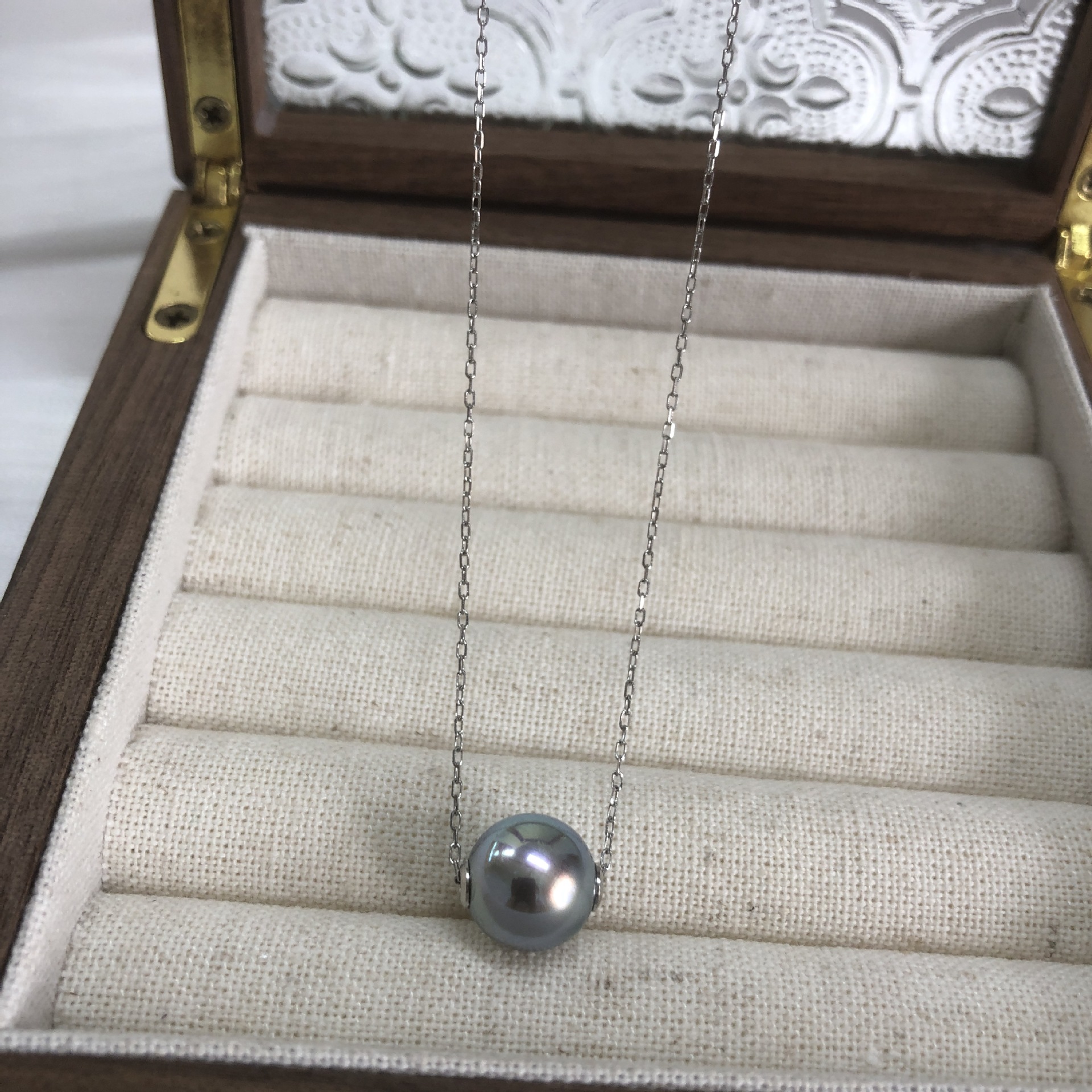 Freshwater Pearl Pendant Material Freshwater Pearl Sterling Silver Geometric Pendant Necklace
