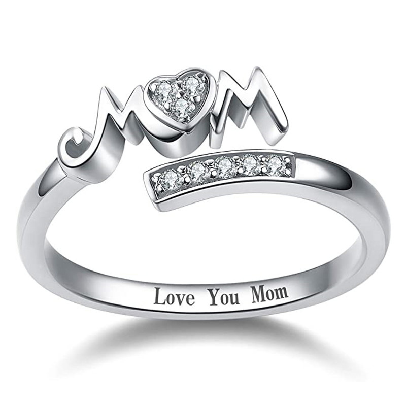 Mother'S Day Festival Geometric Pattern Women's Gender Inlay Design Wholesale Sweet Geometric Copper Inlay Zircon Rings