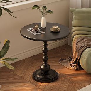 Retro Bedside Table, Living Room, Small Coffee Table, Side Table, Retro Corner Table, Wrought Iron Bedside Balcony Small Round Table