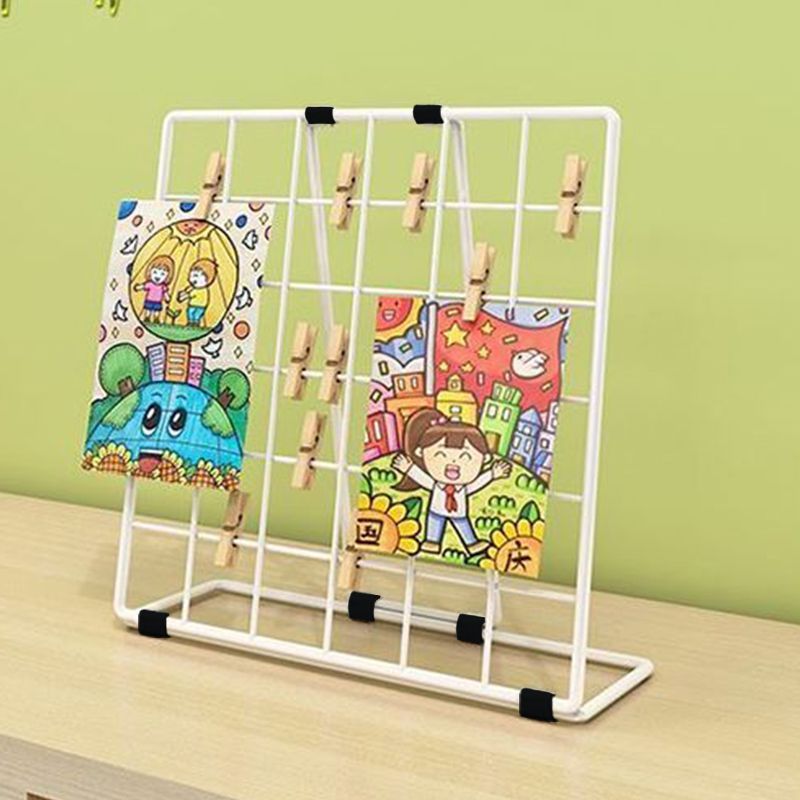 网格展示架幼儿园美工区作品展示架子摆摊桌面照片挂架网片饰品台|undefined