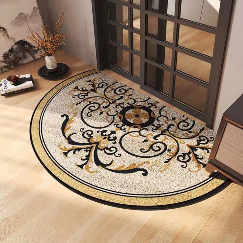 European-style Living Room Entrance Mat PVC Silk Circle Foot Mat Semi-circular Dust Removal Non-slip Wear-resistant Door Mat Household Cuttable European-style Living Room Entrance Mat PVC Silk Circle Foot Mat Semi-circular Dust Removal Non-slip Wear-resistant Door Mat Household Cuttable
