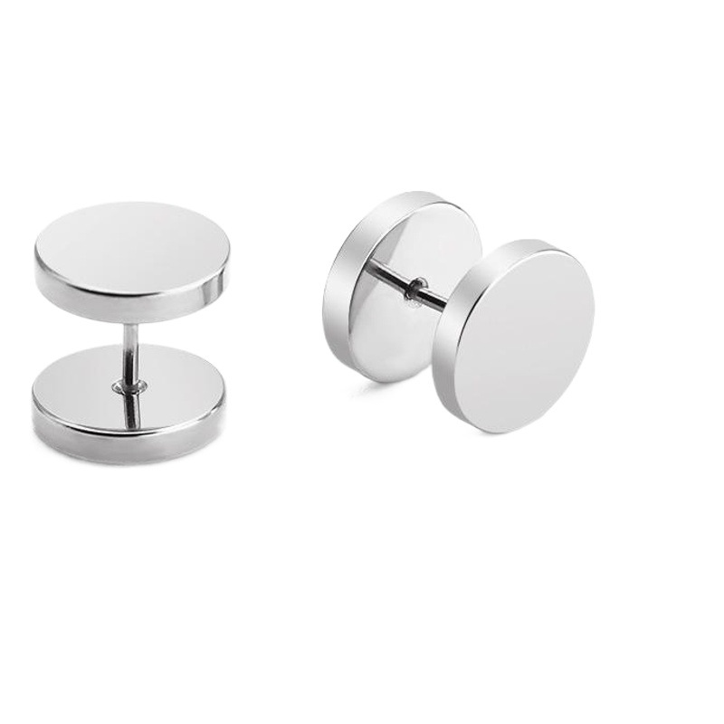 Pendientes de Barra de Acero de Titanio Modernos, Simples y Elegantes, Estilo Europeo y Americano, para Hombre y Mujer, Disco Redondo, Fabricante, Venta al por Mayor Transfronteriza