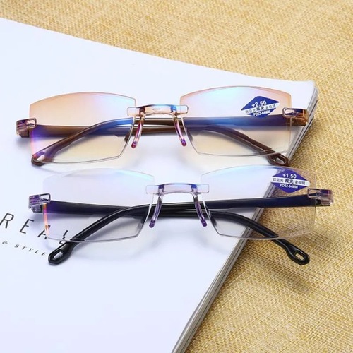 Anti-blue light smart zoom reading glasses with trimmed edges, fashionable dual-light far and near dual-use reading glasses for men and women