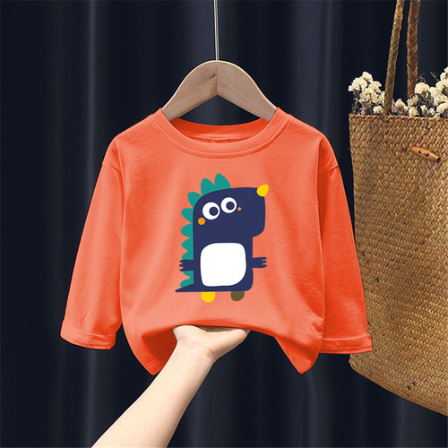 H2160# Unisex Children's Long-Sleeve T-Shirt Top, Children's Pure Cotton Clothing, Boys' Clothing, Kids' Base Shirt, Autumn Clothing