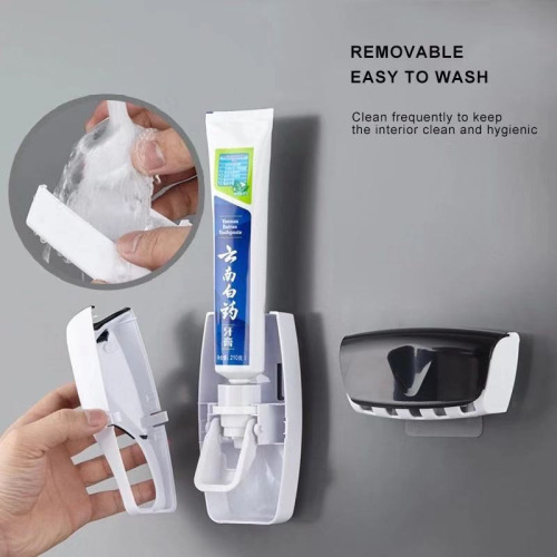 Automatic toothpaste squeezer without punching toothbrush storage rack wall-mounted toothbrush holder toothpaste squeezer dust-proof toothbrush holder