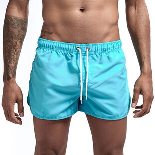 New Cross-Border European and American Summer Fitness Pants for Men, Comfortable and Breathable Solid Color Running Casual Sports Training Shorts