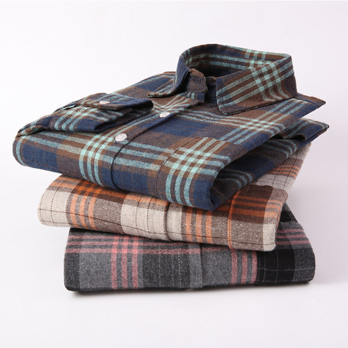 2025 New Men's Checkered Shirt Spring Long Sleeve Cotton Casual Trendy Men's Shirt Blouse Jacket Wholesale