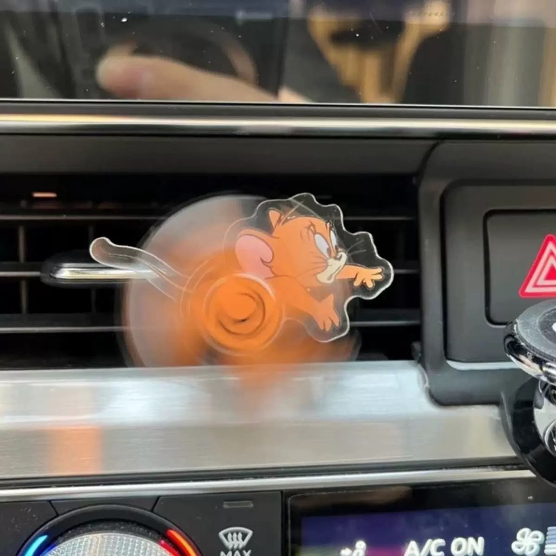 トムとジェリー車のエアベントインテリアアクリルスタンド車のスイングオーナメント回転可能な漫画装飾クリップ|undefined