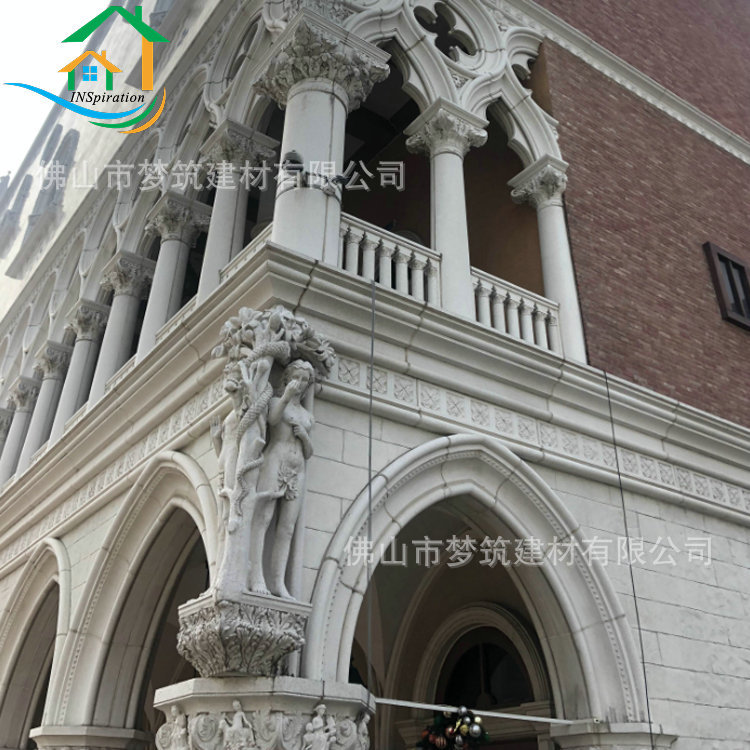 厂家出口直供精美欧式白色GRC装饰线条 罗马建筑砂岩外墙装饰雕塑