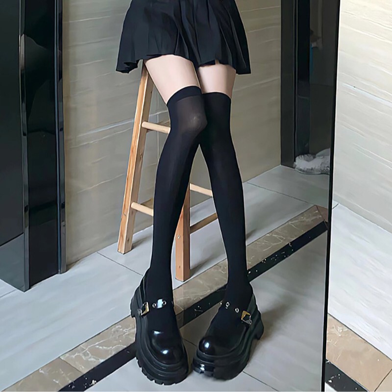 Cream-Colored Socks for Women, Over-The-Knee Socks, Jk Style, Slimming Over-The-Knee Socks, Mid-Length Socks, Spring and Autumn Style, Stacked Long Black Socks Cream-Colored Socks for Women, Over-The-Knee Socks, Jk Style, Slimming Over-The-Knee Socks, Mid-Length Socks, Spring and Autumn Style, Stacked Long Black Socks