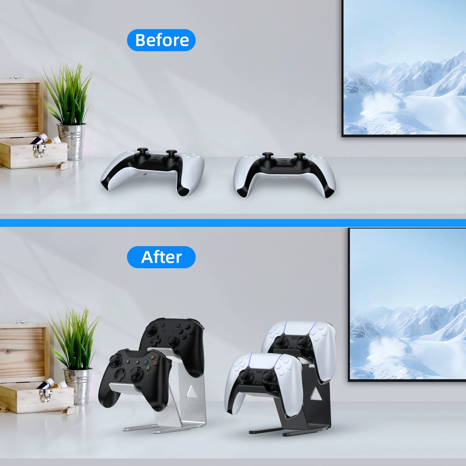 Новые продукты JYS подходят для универсальной рукояти PS5/PS4/Xbox/Switch металлическая настольная стойка-держатель