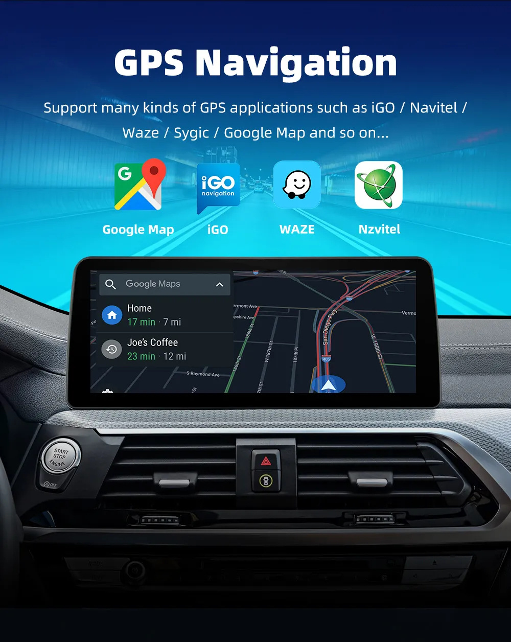12.3inch Large-Screen Android Smart All-In-One Navigation Unit T133/8581/7862 with Optional 360 Panoramic View, C