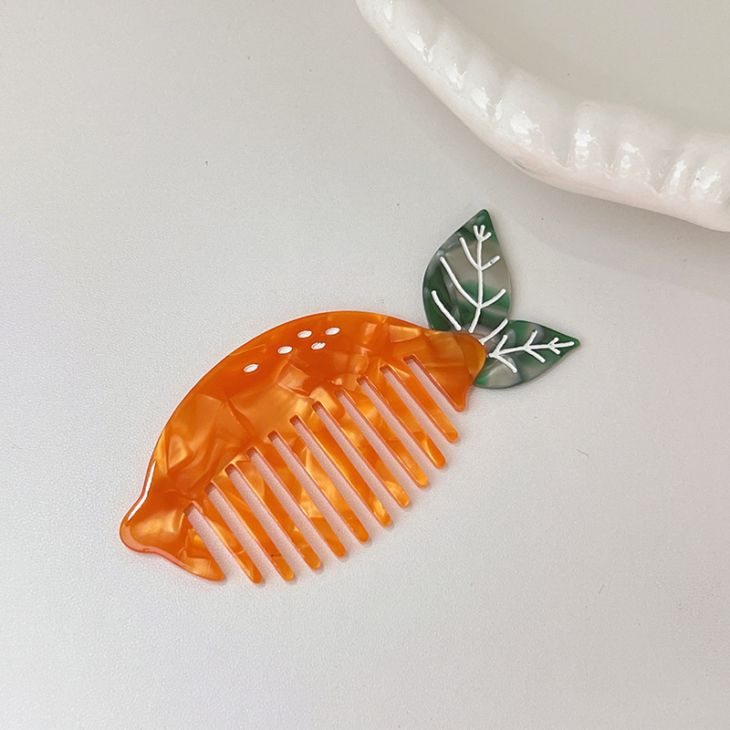 新款小众设计水果美发梳趣味冰淇淋汉堡醋酸梳子可爱拼色女头梳|undefined