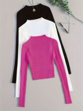U 25692LCandy Color Mock Neck Sweater �ǹ�ɫ����Ië�W����