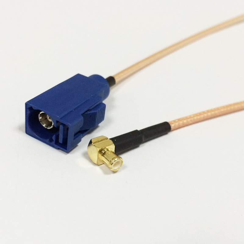 FAKRA Z型蓝色母头转MCX-JW公头射频GPS汽车导航天线转接线RG316