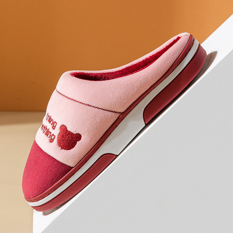 Nuevas Zapatillas de algodón para hombres de invierno de fondo grueso antideslizante interior cálido Zapatillas de casa pareja de mujeres Zapatillas de lana en casa