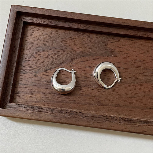 S925 sterling silver Korean fashion crescent earrings Korean minimalist fashion basic retro earrings and earrings wholesale