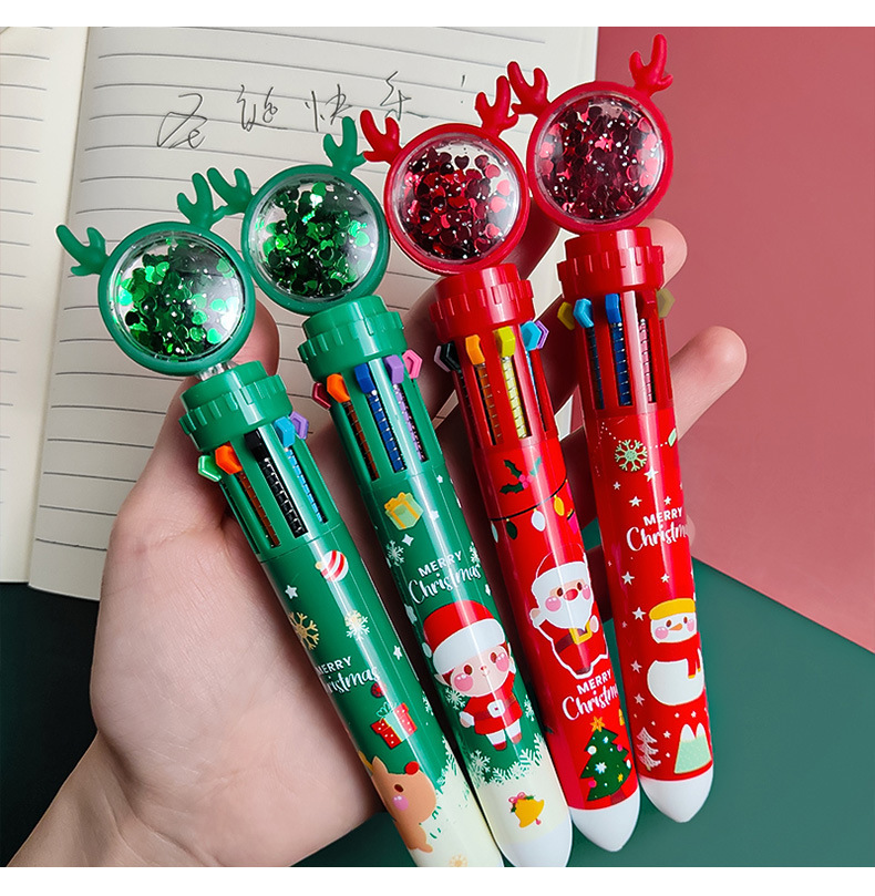 Multi-color Creative Christmas Student Stationery 10 Colors Ballpoint Pen display picture 5