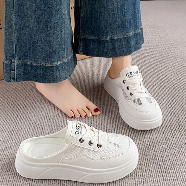 De Xun Shoes 2025 Summer Slip-On Shoes for Women Without Heels, Semi-Casual New Trendy Slip-On Shoes for Women
