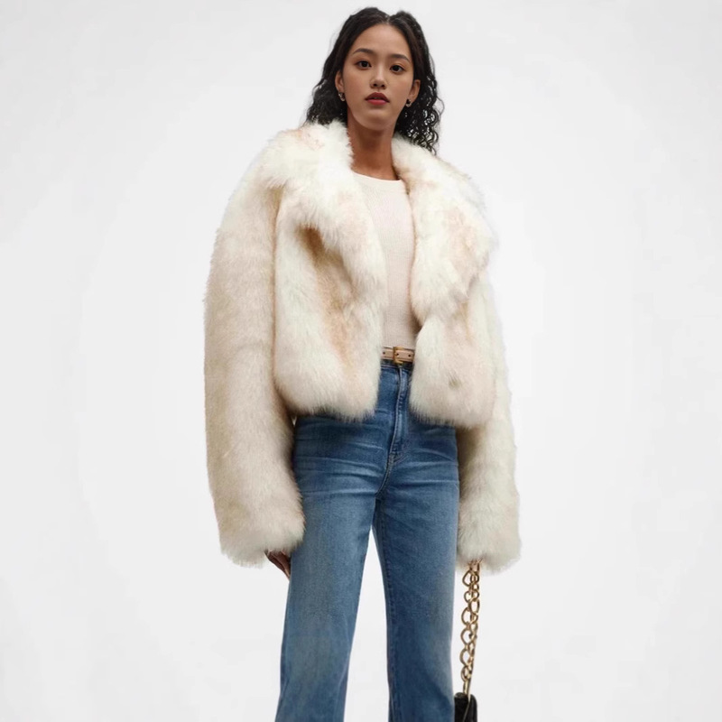 X0022 Cross-Border European and American New Fashion Loose Artificial Fur Lapel Fur Women's Imitation Fox Fur Jacket Top X0022 Cross-Border European and American New Fashion Loose Artificial Fur Lapel Fur Women's Imitation Fox Fur Jacket Top